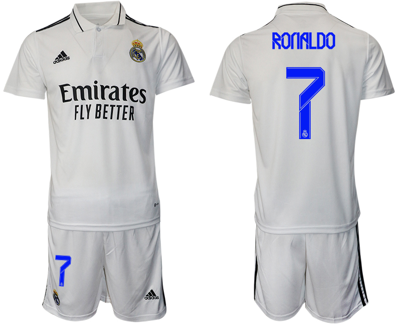 Men 2022-2023 Club Real Madrid home white #7 Adidas Soccer Jerseys